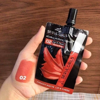 (แบบซอง) Nami Make Up Pro Seoul Girls Creamy Matte Lip & Cheek ลิปโซลเกิร์ลนามิ ลิปแมตต์ สีชัดติดทน ตา แก้ม ปาก สวย