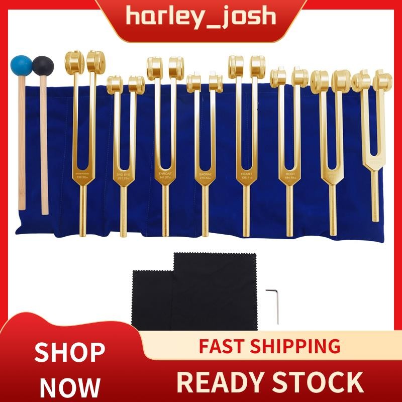harley_josh ส้อมปรับแต่ง, 7 จักระ + 1 Soul Purpose Weighted Tuning Forks, เครื่องดนตรีอลูมิเนียม 126