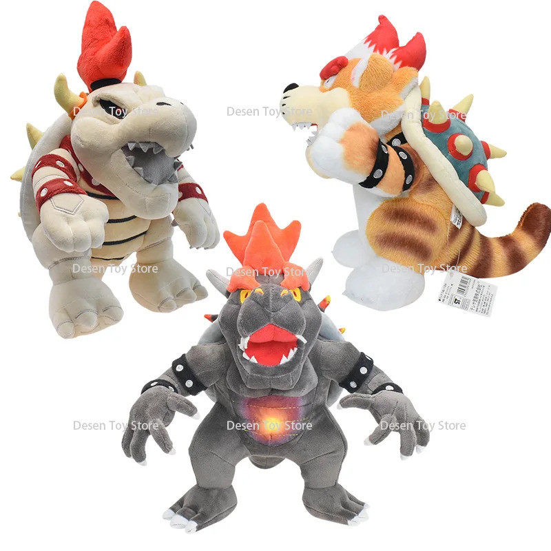 3 Style Bros Plush Toys Fury Bowser Meowser Bowser Mario Stuffed Toys Anime Doll Plushie for Kids Bi