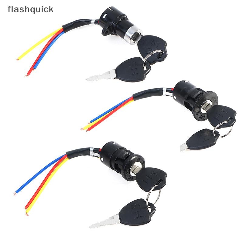 Flashquick Universal สวิตช์จุดระเบิด Key Power Lock สําหรับรถจักรยานไฟฟ้าสกู๊ตเตอร์ไฟฟ้า Nice