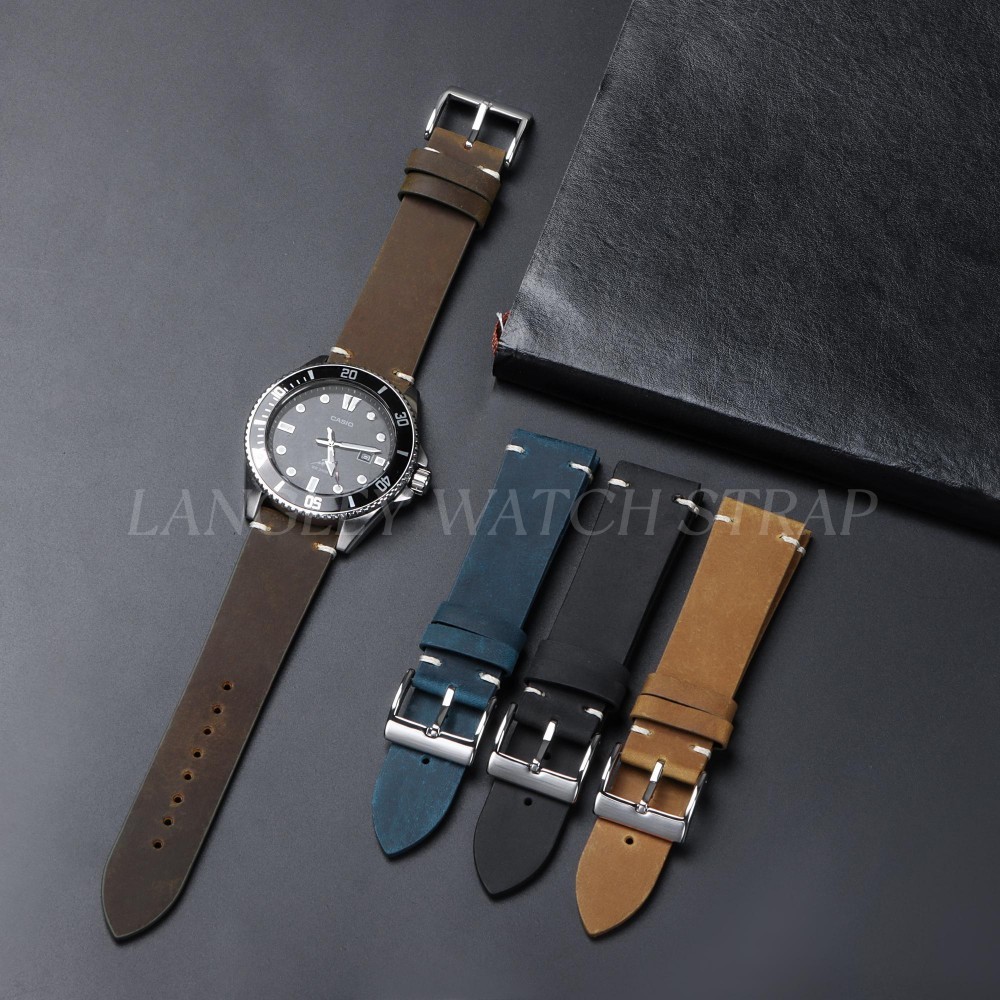 Matte หนังวัวแท้สายนาฬิกา 18 มม.20 มม.21 มม.22 มม.เปลี่ยนสีขี้ผึ้ง Patina Universal สายนาฬิกา Repalcement Retro Vintage คลาสสิกผู้ชายผู้หญิงคลาสสิกธุรกิจของขวัญ ราคา ถูกที่สุด ดีลบีเคเค แกลเลอรีภาพที่ 4