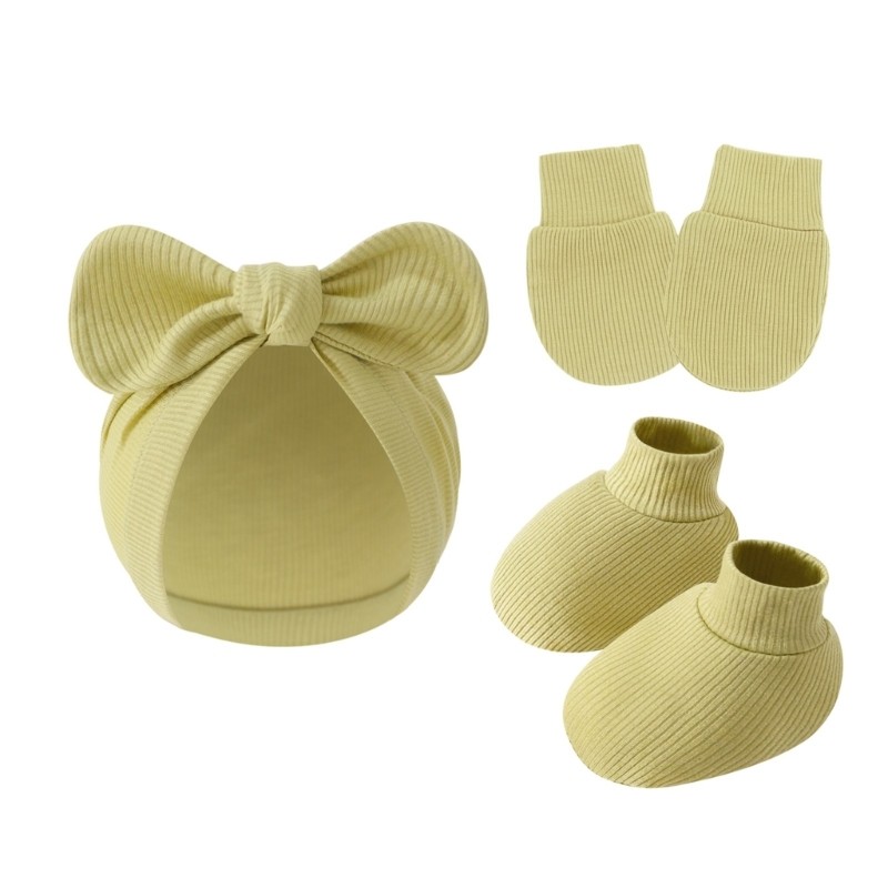 ชุดป้องกันข่วนและหมวกทารก พร้อมถุงเท้าผ้าฝ้ายนุ่ม สำหรับทารกแรกเกิดถึง 6 เดือน - รูปที่ 5