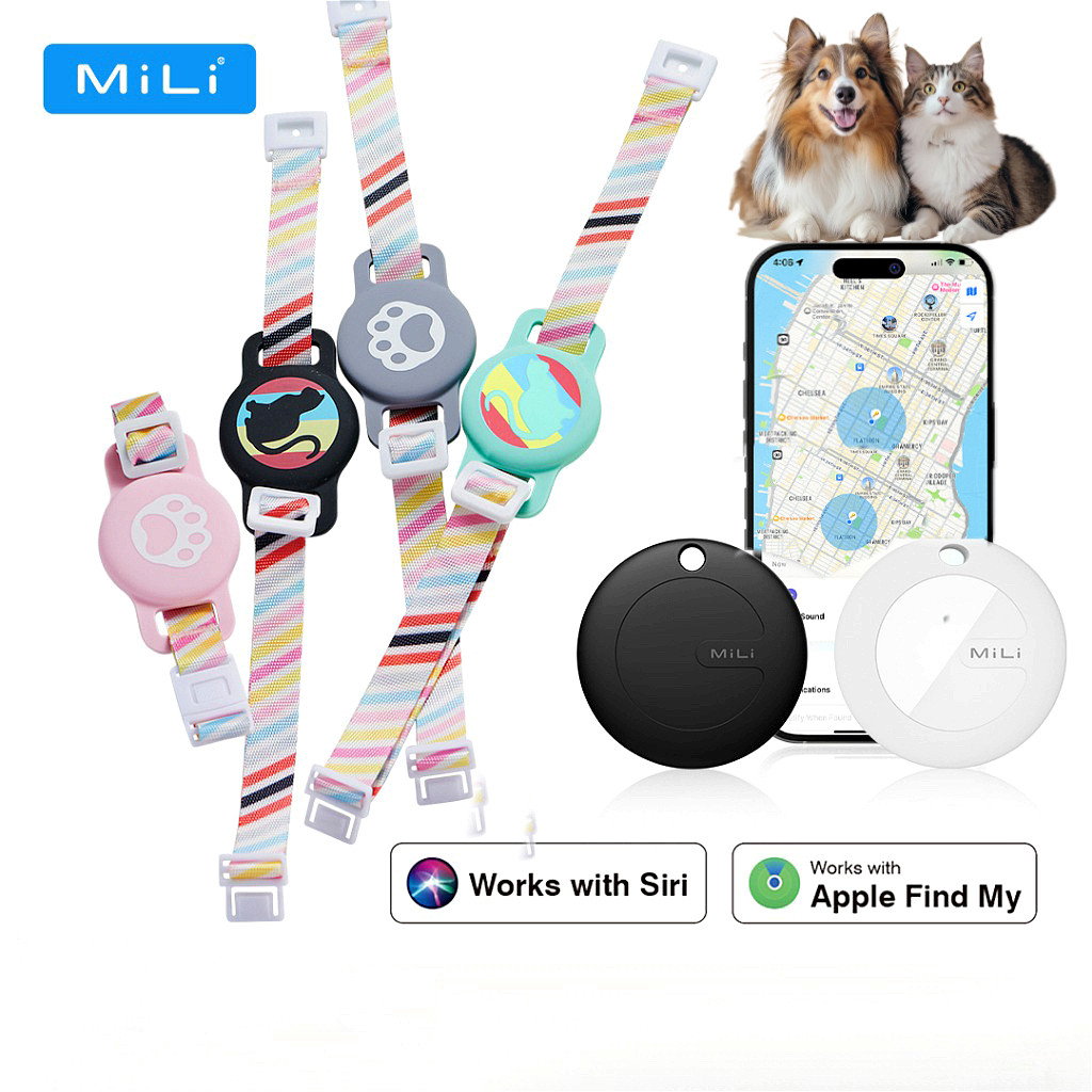 MiLi Mitag Collar GPS ปลอกคอสัตว์เลี้ยงบลูทูธกันน้ําน้ําหนักสูงสุด 120 ม. สําหรับสัตว์เลี้ยงสุนัขแมว