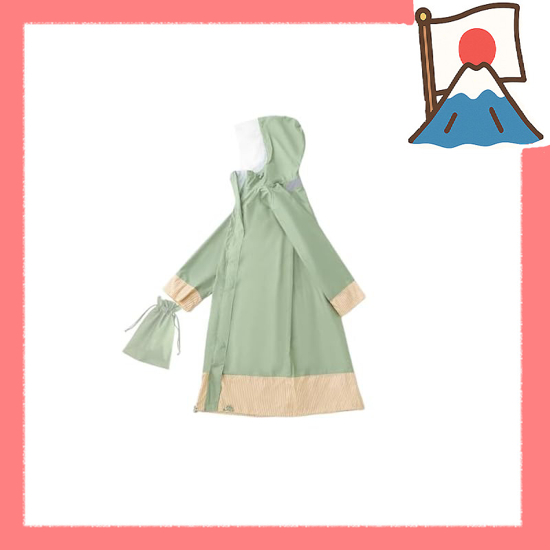 [จัดส่งจากญี่ปุ่นโดยตรง] Jecca เสื้อกันฝนผู้หญิง ทรงยาว พอนโช กันฝน ใส่ขี่จักรยาน ขับมอเตอร์ไซค์ ใส่กระเป๋าเป้ได้ พร้อมถุงเก็บ