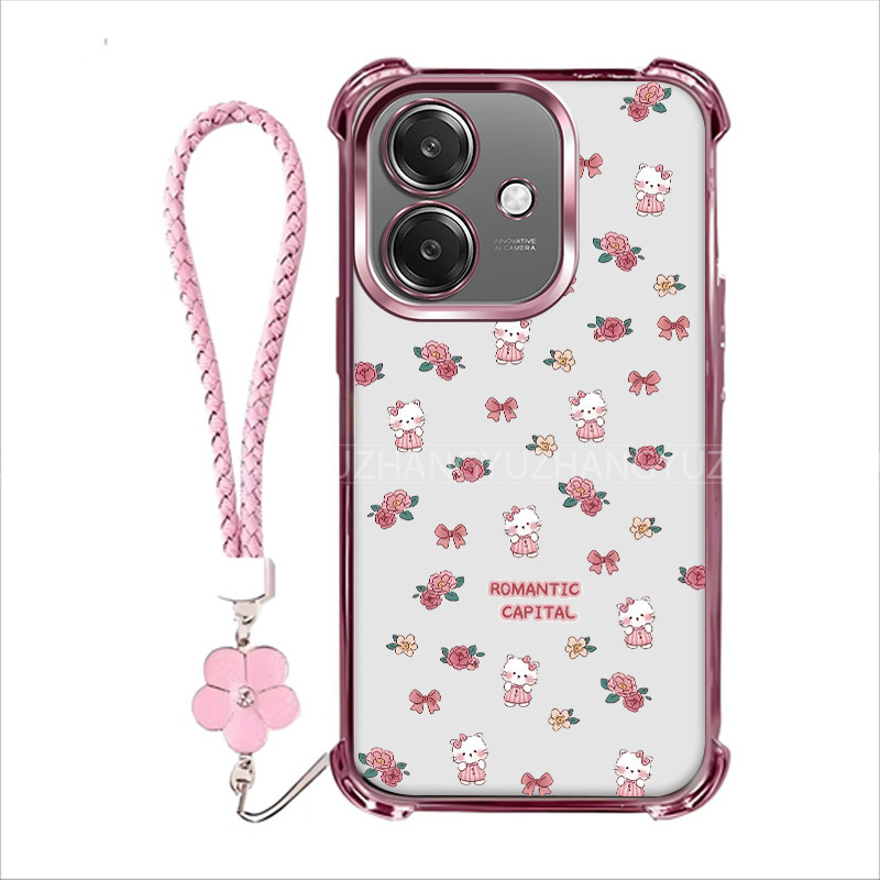 แถมเชือกเส้นเล็กปลอก OPPO A6C A6S A6X A6 A6T A5X A3 A3X 5G 4G A5 Pro A5i เคสโทรศัพท์สําหรับใหม่ซิลิโคนสี่มุมป้องกันการตก HDM
