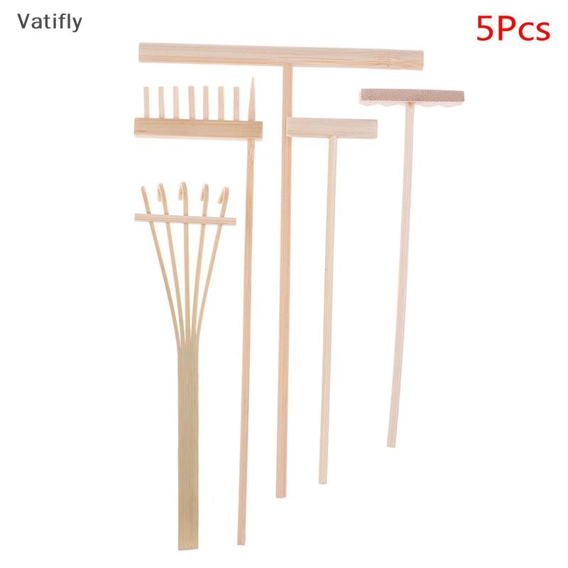 ใหม่ 5 ชิ้นไม้ไผ่ Zen Garden Rake เครื่องมือฝึกสมาธิตกแต่งบ้านผ่อนคลาย Handcrafted HOT