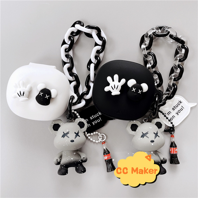 Case for Anker Soundcore Liberty 5 ANC Case Cute Bear Bracelet Keychain Soundcore Liberty 5 Silicone