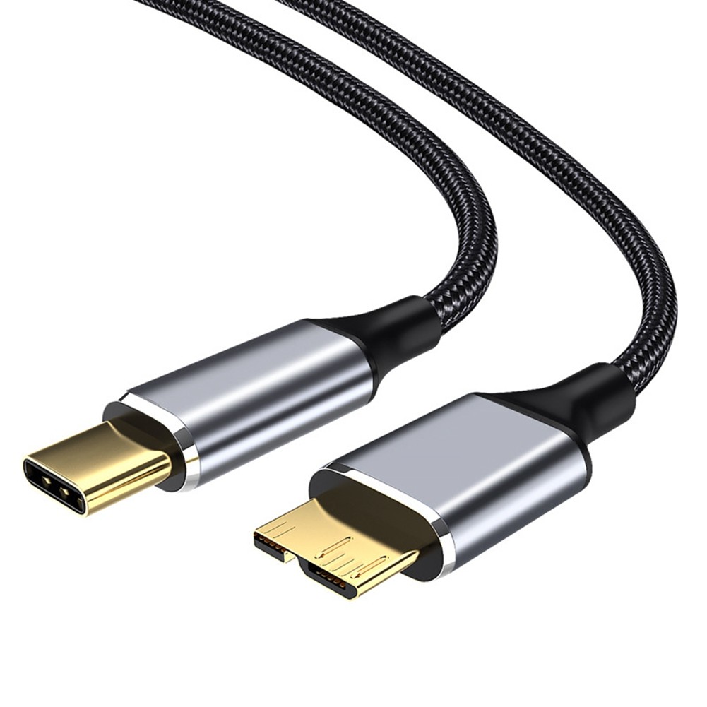 1M/2M TypeC ถึง Micro-USB 3.0 สาย 5Gbps 5A สายชาร์จด่วนสําหรับฮาร์ดดิสก์ไดรฟ์ TypeC ถึง Micro-B สายเชื่อมต่อ