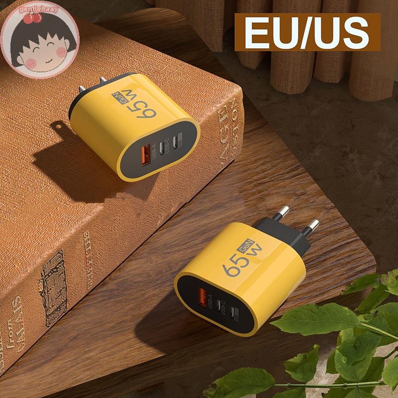 Gent 65W GaN Charger PD Fast Type C USB อะแดปเตอร์ชาร์จโทรศัพท์ 3 พอร์ต สําหรับ 15/14 Huawei Wall Quick Charger