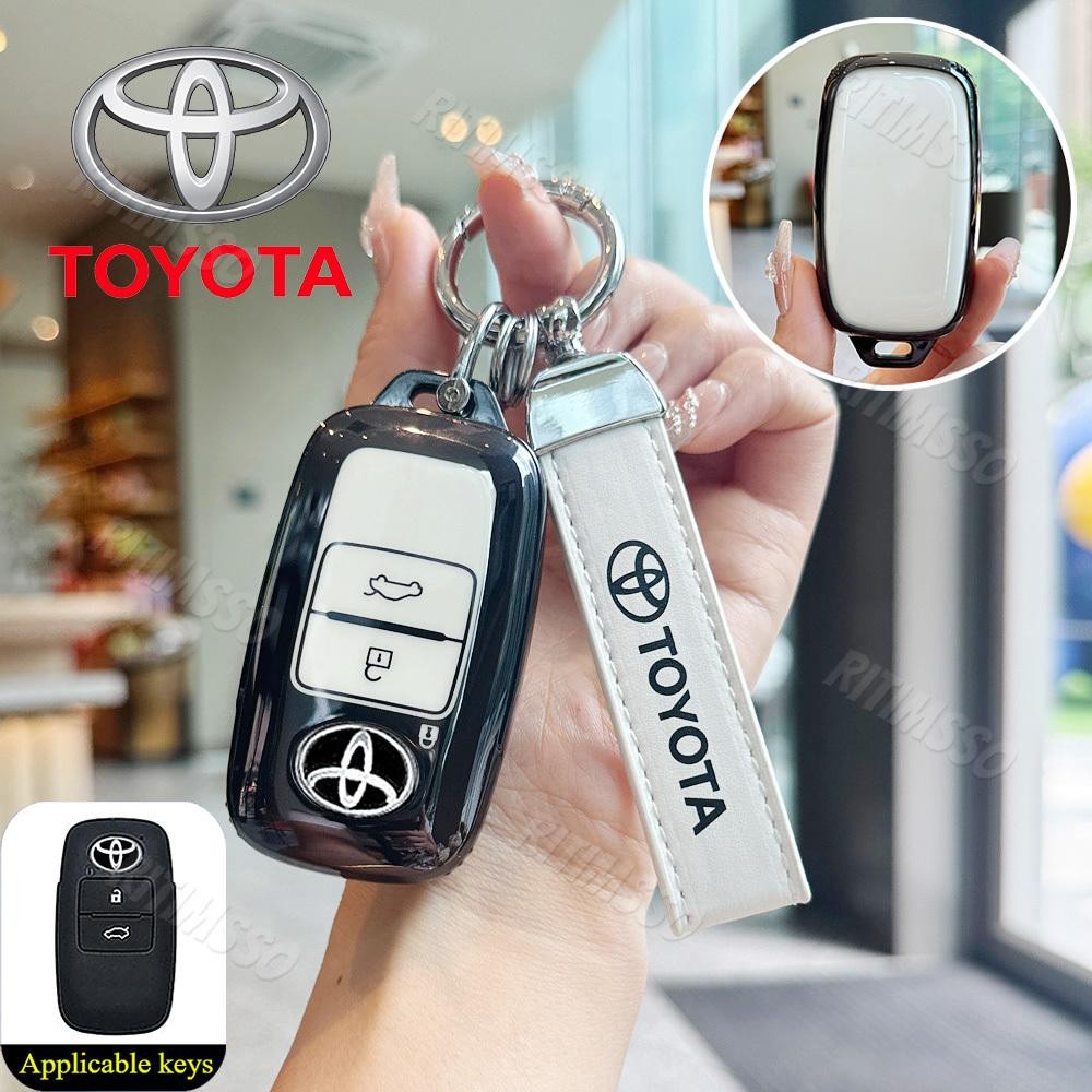 ตกแต่งบ้าน Fit สําหรับ Toyota Vios 2023 Yaris Ativ 2024 Avanza Veloz Raize รุ่น TPU Remote Car Key Cover Case ส่งด่วน สั่งเลย