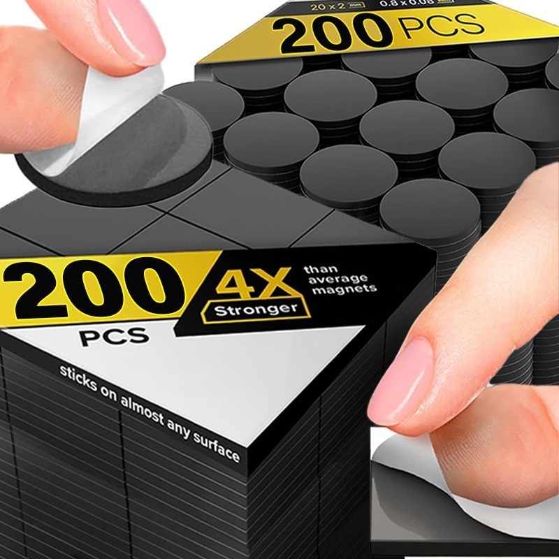 50/100/200 มินินุ่มยืดหยุ่นเหนียวแผ่นแม่เหล็ก-สแควร์รอบแม่เหล็กกาวตนเอง- ทําเอง กระดานดําสอนแม่เหล็กสติกเกอร์