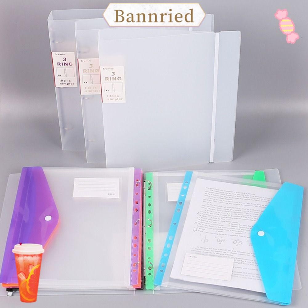 BANNRIEDSG 6 pcs Binder โฟลเดอร์,พลาสติก Binder กระเป๋า,ที่มีสีสัน Snap ปิด A4 11 หลุม Punched กระเป๋าโฮมออฟฟิศ
