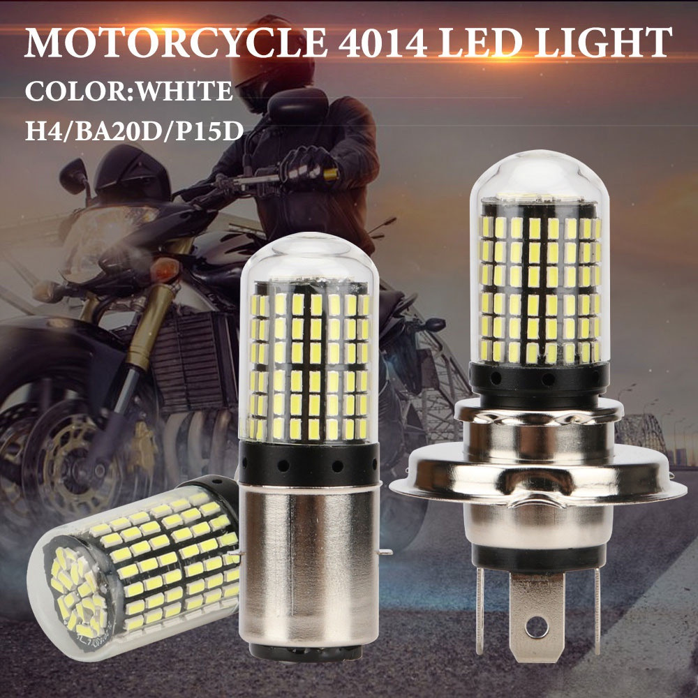 1 ชิ้นไฟหน้ารถจักรยานยนต์ไฟ LED 12 โวลต์ 9 วัตต์ไฟหน้า 144SMD P15D h4 ba20d สําหรับมอเตอร์