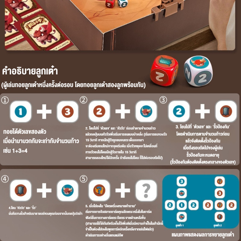 เกมไพ่ต่อสู้วัวกระทิงแบบโต้ตอบ เกมกระดาน เกมสู้วัวกระทิง เกมสนุกสําหรับเด็ คิดพร้อมดนตรี - รูปที่ 7