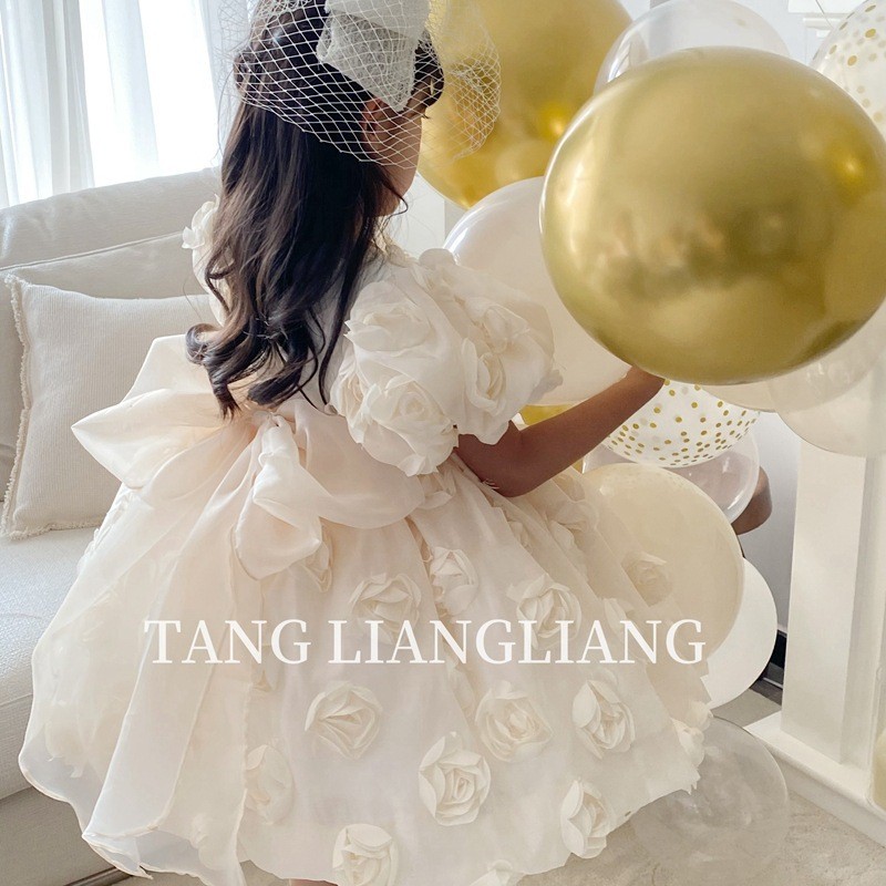 ชุดเด็กชุดเจ้าหญิงสไตล์ใหม่กุหลาบชุดวันเกิดครั้งแรกโฮสต์ประสิทธิภาพชุดนิช - รูปที่ 7