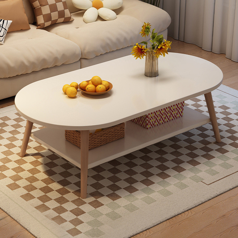 โต๊ะห้องรับแขก โต๊ะกาแฟ 2 ชั้น สไตล์นอร์ดิก มินิมอล side table 80CM  สามารถวางไว้ในห้องนั่งเล่นและข้างโซฟาได้