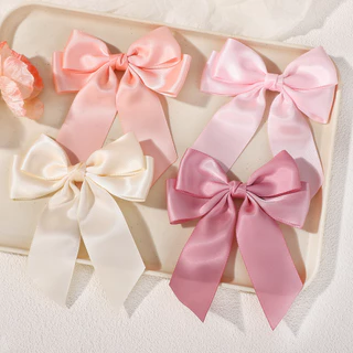 1 PC Cheer Up Bowknot กิ๊บติดผมสําหรับสาวสีทึบริบบิ้น Bows Hairpins Hairgripe เด็ก Boutique อุปกรณ์เสริมผมขายส่ง