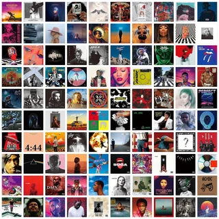 100 แผ่น/ชุดโปสเตอร์ข้ามพรมแดนร้อนขายซีดีเพลงโปสเตอร์โปสเตอร์ตกแต่งผนังสติ๊กเกอร์ (5x5 นิ้ว)