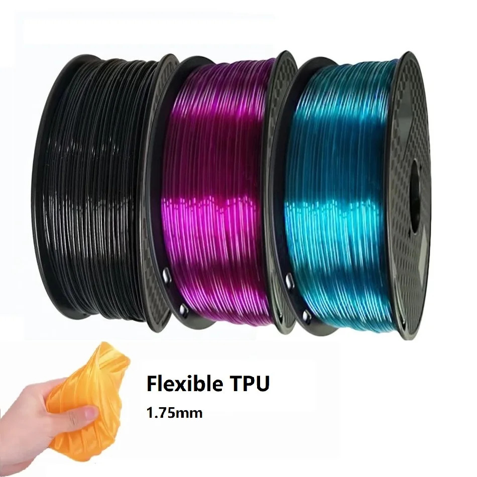 ความเร็วสูง 3D เครื่องพิมพ์ Filament ยืดหยุ่น TPU 1.75 มม.500g Rainbow Filament เรืองแสงใน Dark Tras
