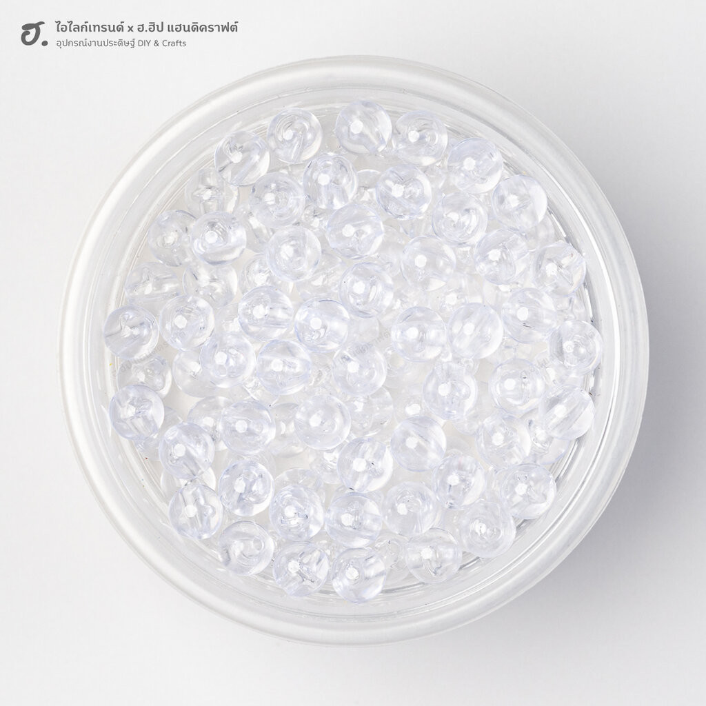 ลูกปัดเม็ดกลม ขนาด 6 มม. ใส Crystal Clear Rounds