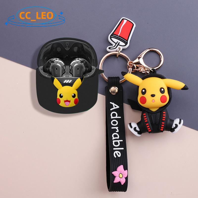 Case for JBL TUNE FLEX 2 Cute Keychain Pendant JBL TUNE FLEX 2 Transparent Soft Case Suitable for JB