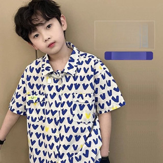ชายเสื้อแขนสั้นฤดูร้อน สไตล์บาง คอพับ เสื้อโปโลสำหรับเด็กโต …