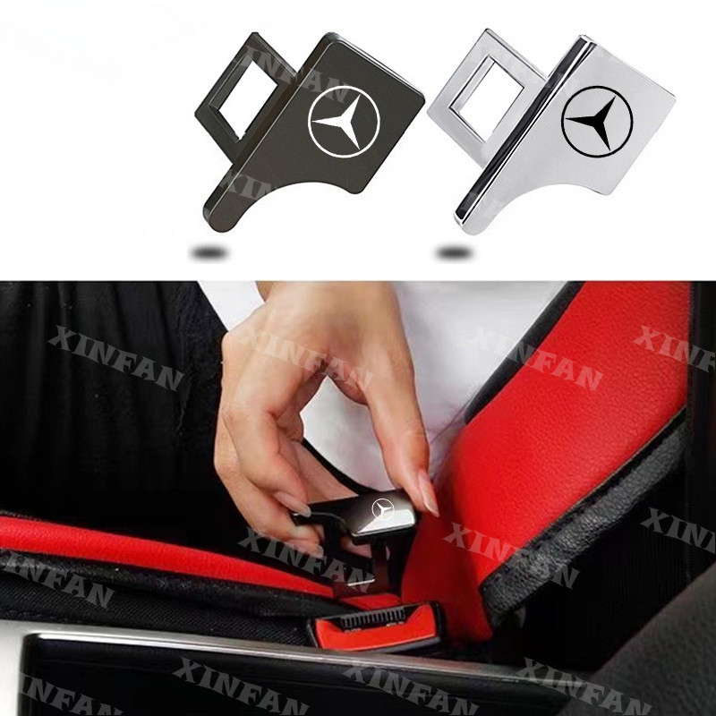 เข็มขัดนิรภัยรถยนต์หัวเข็มขัด Universal Seatbelt Alarm Stopper อุปกรณ์ตกแต่งภายในรถยนต์สําหรับ Merce