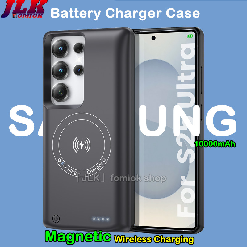 SAMSUNG [JLK] 10000mAh Battery Charger Caseแม่เหล็กชาร์จไร้สายสําหรับSamsung Galaxy S22 S23 S24 S25 Ultra S25 Plus Power Bankชาร์จขยายฝาครอบชาร์จ