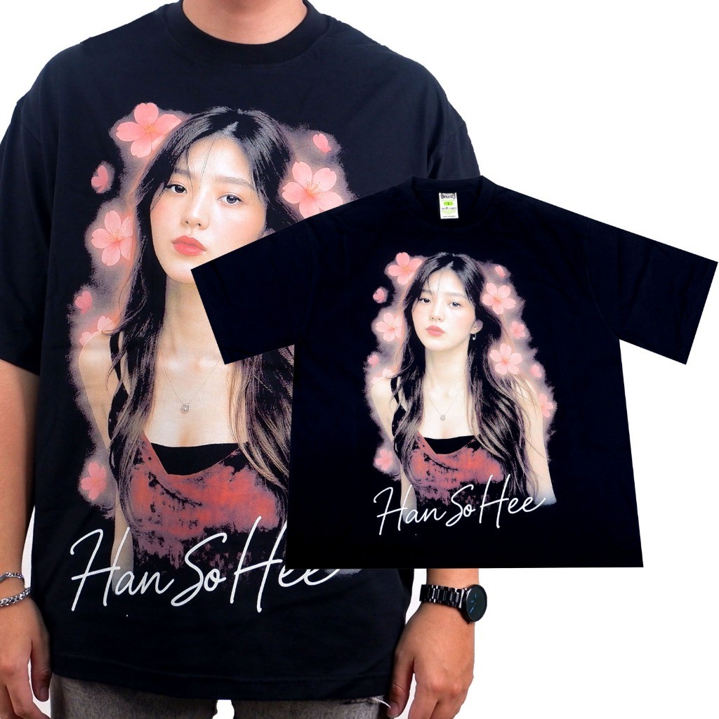 [ Cotton] VONSEEY HAN SO HEE เสื้อยืด OVERSIZE สีดํา