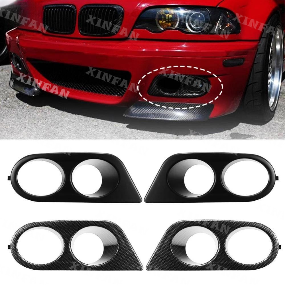 OM 1 คู่รถหมอกฝาครอบย่างกรอบคาร์บอนไฟเบอร์สําหรับ BMW E46 M3 2001 2002 2003 2004 2005 2006 รอบทิศทาง