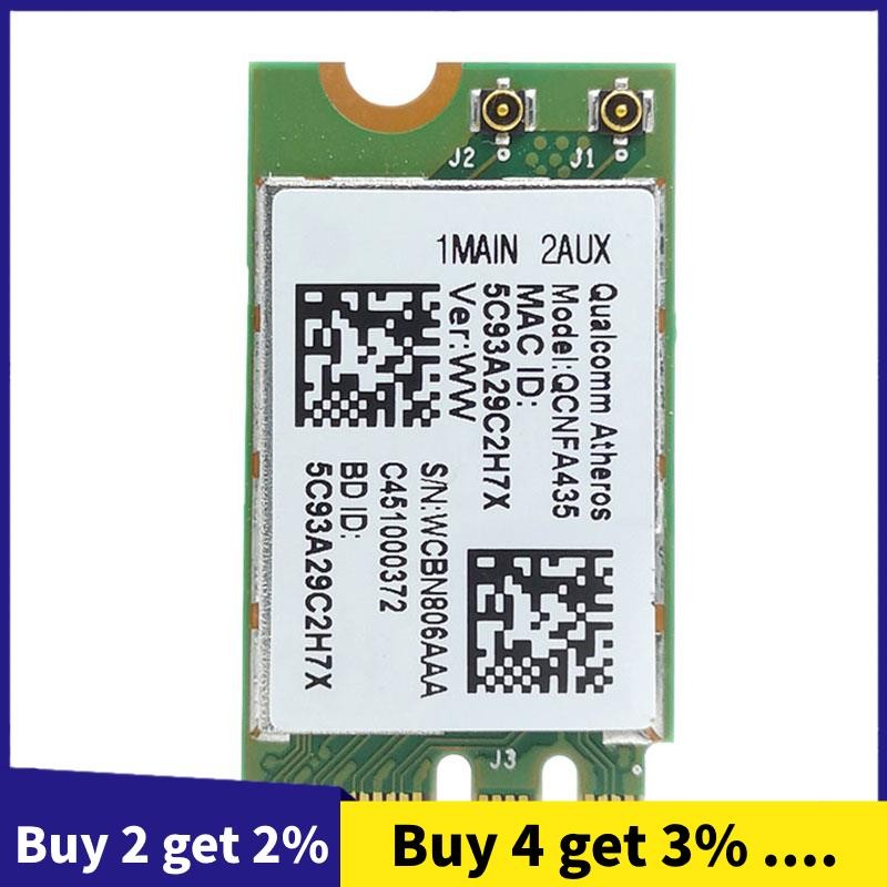 การ์ดอะแดปเตอร์ไร้สายสําหรับ Atsures QCA9377 QCNFA435 802.11AC 2.4G/5G NGFF WIFI CARD บลูทูธ 4.1