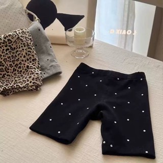 กางเกงขาสั้นพิมพ์ลายเสือดาวเด็กผู้หญิงสวมใส่ด้านนอกฤดูร้อนเว…