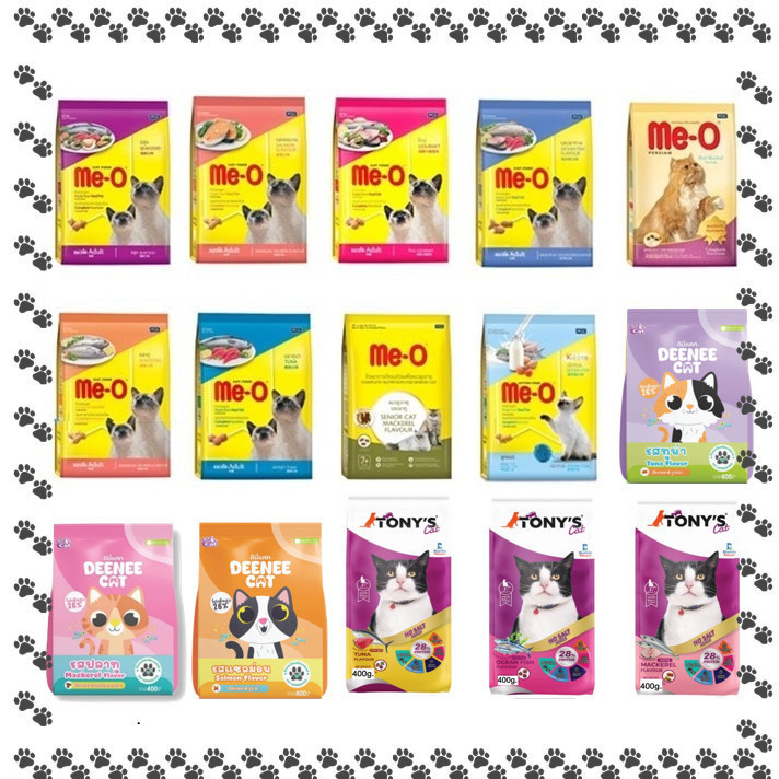 ❤️❤️ อาหารแมวเม็ด มีโอ (Me-O) / Tony's Cat / Deenee Cat อาหารแมว ถุงเล็ก  400 กรัม 😸😸