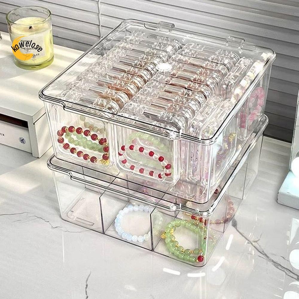KOWELOSE อะคริลิคปิดผนึก Wenwan สร้อยข้อมือผู้ถือ,โปร่งใสแบบพกพากล่องเก็บเครื่องประดับ,ของขวัญความจุขนาดใหญ่พิเศษกันฝุ่น Anti-oxidation สร้อยข้อมือกล่องแสดงลูกปัด Dracelets