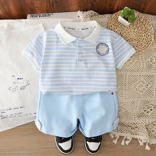 Dolemi Baby เสือโปโล+กางเกงขาสั้น ชุดเข้าเซท2 ชิ้น สำหรับเด็กผู้ชาย 80-120 cmเสือโปโล เสื้อผ้าเด็กผู้ชาย สำหรับเด็ก 0-4