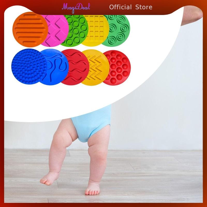 MagiDeal 10 ชิ้น Sensory Discs Mat Sensory Circles กิจกรรมการเรียนรู้ประสาทสัมผัสขนาดเล็ก