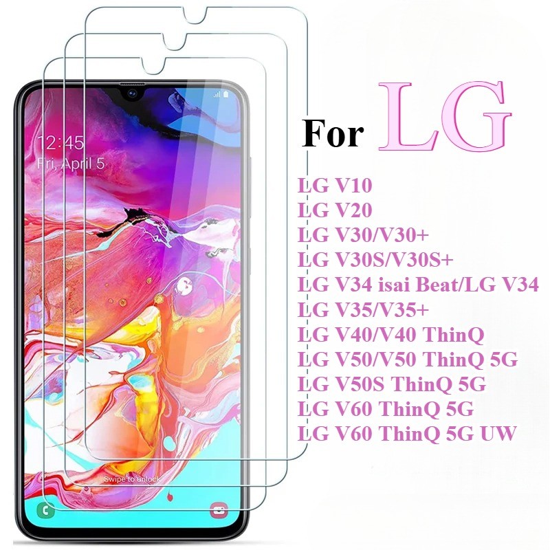 สําหรับ LG V60 V50S V50 V40 ThinQ 5G UW 1-3 ชิ้นกระจกนิรภัยสําหรับ LG V35 V34 V30S V30 V20 V10 Plus 