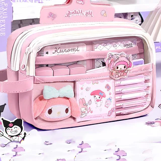 กระเป๋าดินสอใสขนาดใหญ่กันน้ำน่ารักและมีสไตล์ - Kuromi, Cinnamoroll, My Melody และซิปที่ทนทานสำหรับโรงเรียน วัยรุ่น เด็กชายและเด็กหญิง