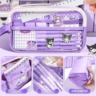 กระเป๋าดินสอใสขนาดใหญ่กันน้ำน่ารักและมีสไตล์ - Kuromi, Cinnamoroll, My Melody และซิปที่ทนทานสำหรับโรงเรียน วัยรุ่น เด็กชายและเด็กหญิง