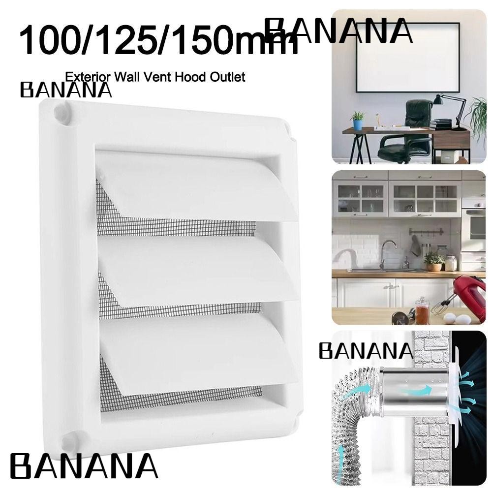 BANANA1 Air Dryer Vent Cover, 150*150 มม./200*200 มม.ฝาครอบระบบ Air Screen Grille ครอบคลุม, PP พร้อมหน้าจอแมลง Exhaust Outlet Airflow Vent เครื่องเป่า