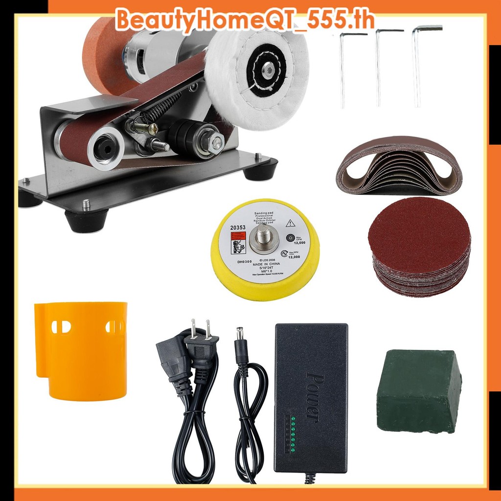 เครื่องขัดสายพานขนาดเล็ก 7 ระดับปรับความเร็ว เสียงเงียบ 15° เอียง | สำหรับลับมีด-ช่างไม้ | รับประกันคุณภาพ