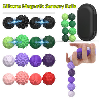 4-8 ชิ้น/เซ็ตซิลิโคนแม่เหล็ก Sensory Ball Fidget ของเล่นกังว…
