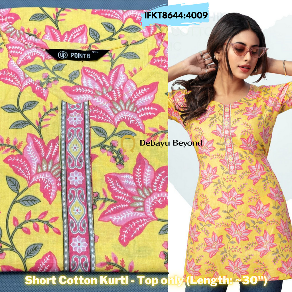 [Size L & XXL] COTTON SHORT KURTI - เท่านั้น