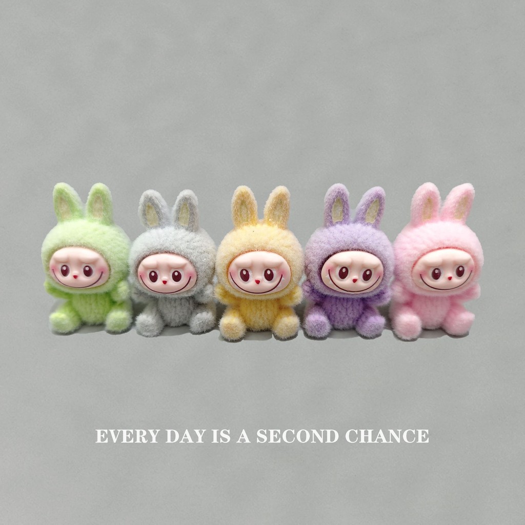 ใหม่ Mini labu Flocking ตุ๊กตาไวนิลเครื่องประดับสามมิติเดสก์ท็อปตกแต่ง