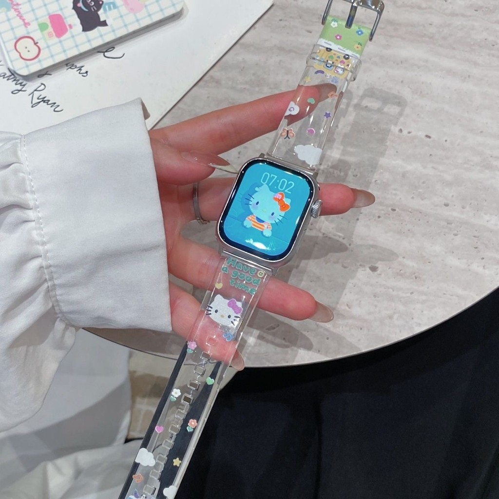 ซิลิโคนใสสายการ์ตูนสําหรับ แอปเปิล ดู ชุด 10 42 มม.46 มม.9 45 มม.41 มม. สําหรับ ฉันดู พิเศษ 2 49 มม. 8 7 6 5 4 40 มม.44 มม.42 มม.38 มม.สร้อยข้อมือ