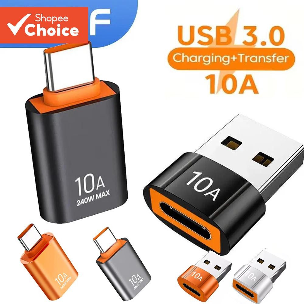 USB2.0 ถึงอะแดปเตอร์ Type C USB-C otg Fast Charging Connector Type C ชาย USB หญิงแปลง OTG 10A สําหรับแล็ปท็อปสมาร์ทโฟน