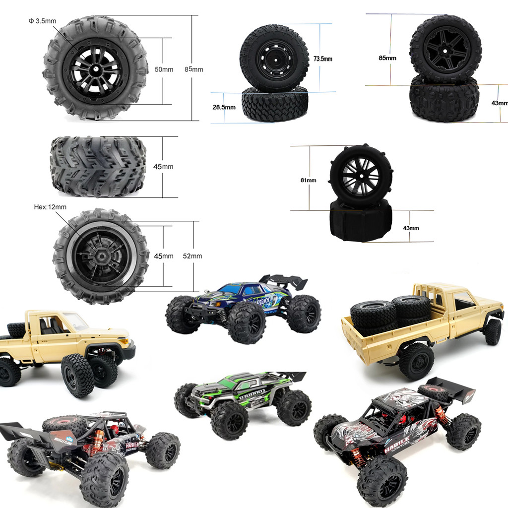 4PCS Off-Road Snow Desert Paddle ล้อยางสําหรับ 16101Pro 16102 16103 16104 16106 SG116 MAX Q130 RC MJ
