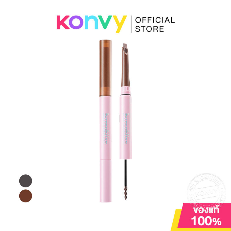 barenbliss Plushy Eyebrow Duo 1.2g แบร์แอนด์บลิซ ผลิตภัณฑ์ 2in1 ที่รวมดินสอเขียนคิ้วและมาสคาร่าปัดคิ้วไว้ในด้ามเดียวกัน