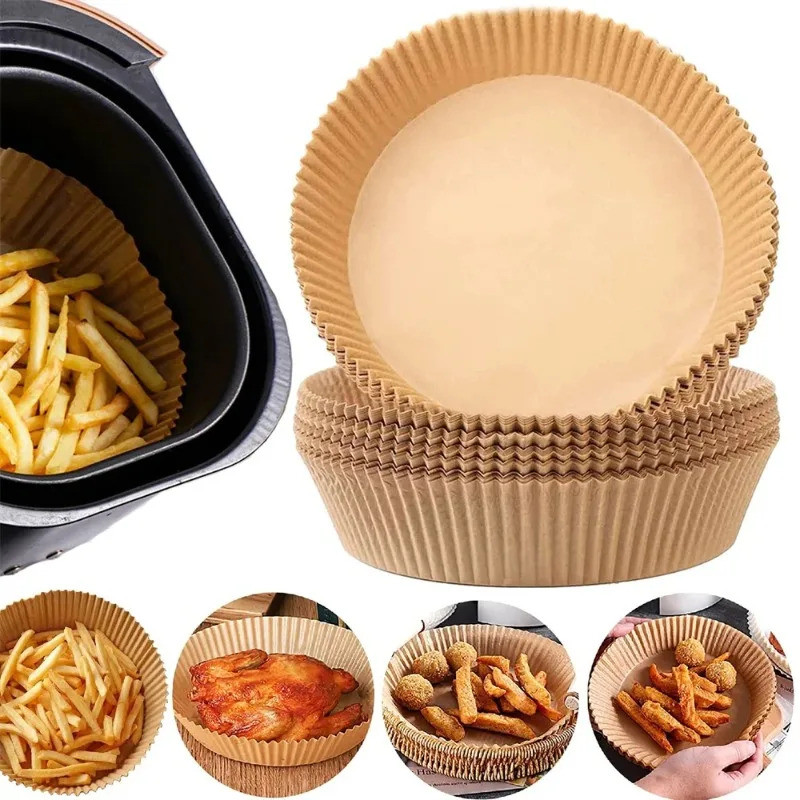 50/100/200pcs Disposable Air Fryer Paper Round/Square Special Paper Food Silicon Oil Paper Air Fryer
