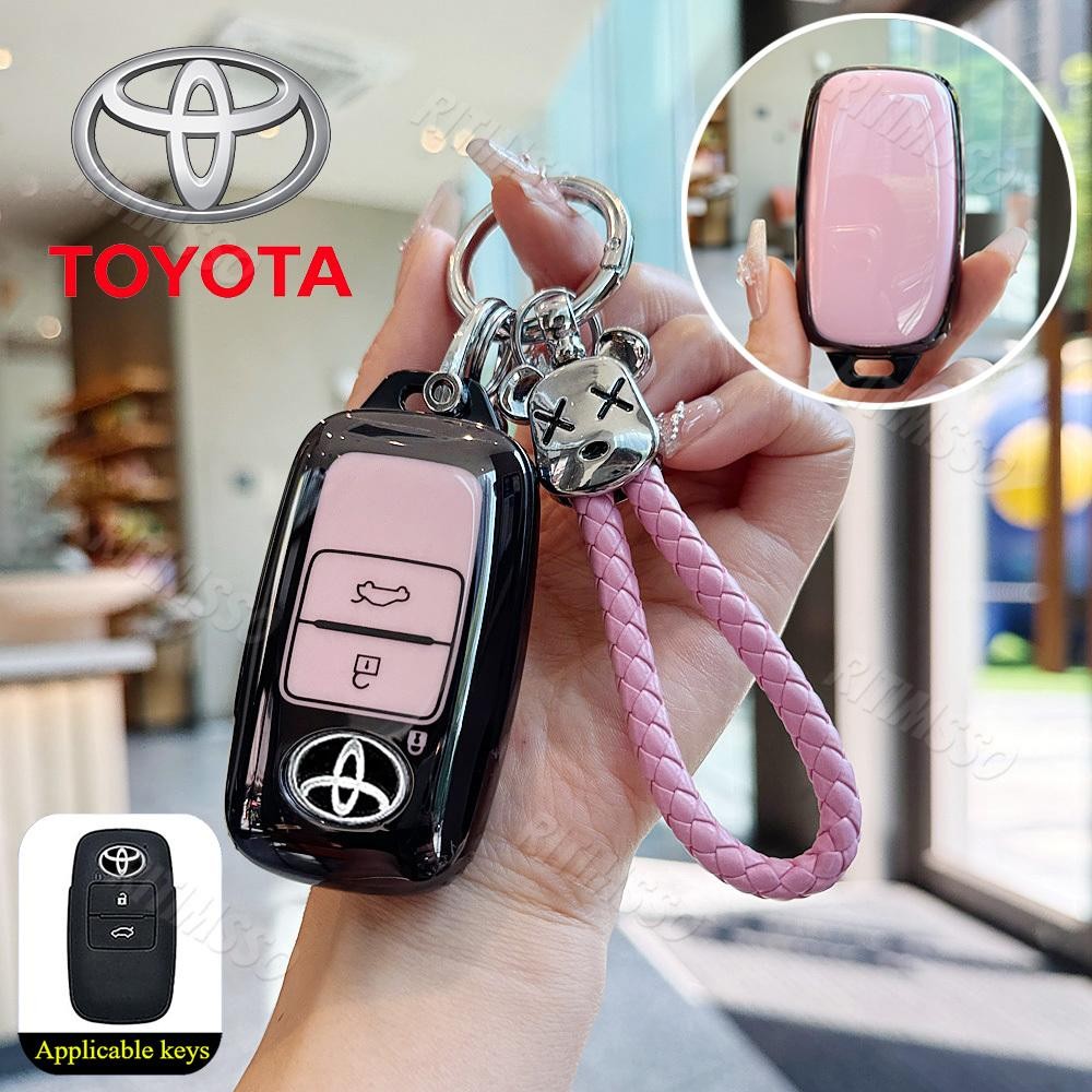 ตกแต่งบ้าน Fit สําหรับ Toyota Vios 2023 Yaris Ativ 2024 Avanza Veloz Raize รุ่น TPU Remote Car Key Cover Case ส่งด่วน สั่งเลย